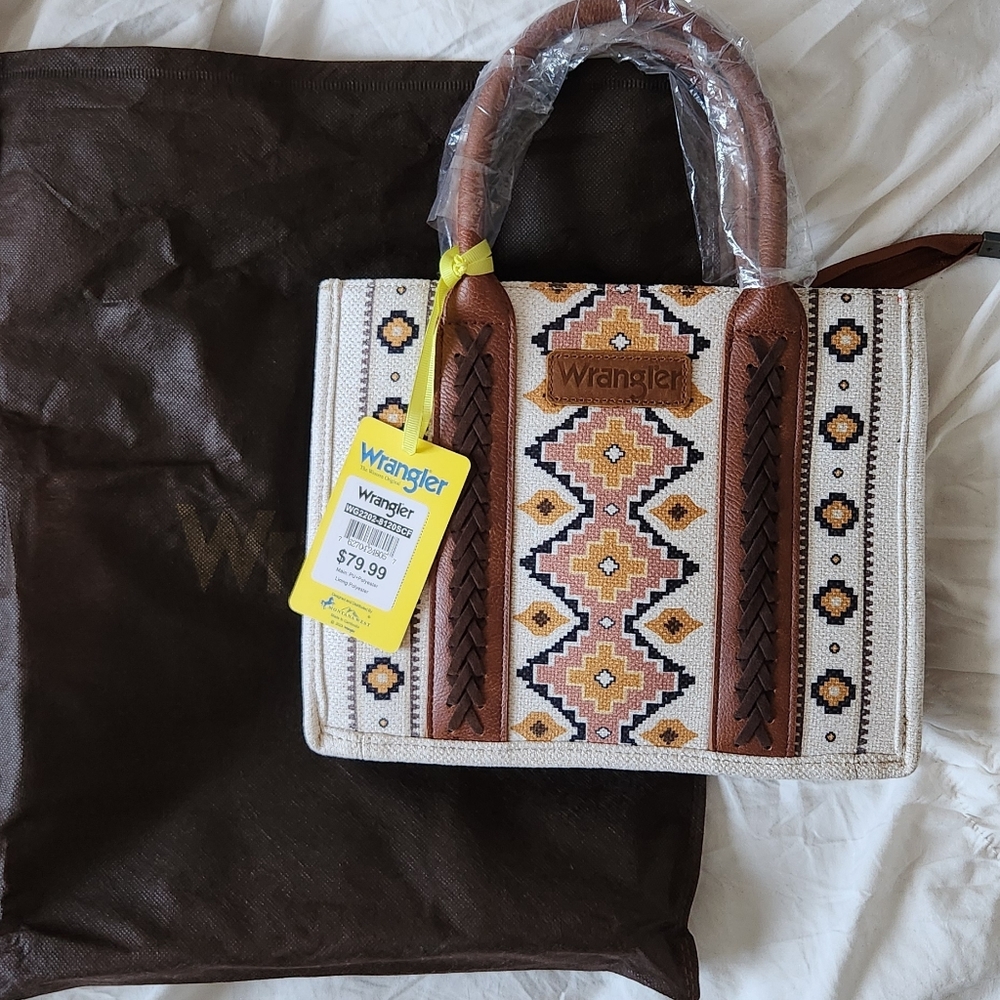 Wrangler Women's Geometric Patterned Bag - Brown and Cream